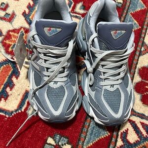 Stylish Gray and Blue Sneakers